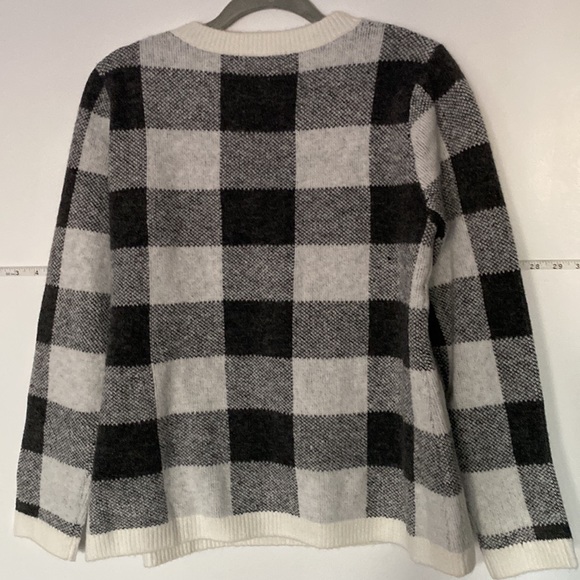 Belldini Used LARGE CHECKERED SWEATER no tags, oversized black white and grey - Picture 5 of 6